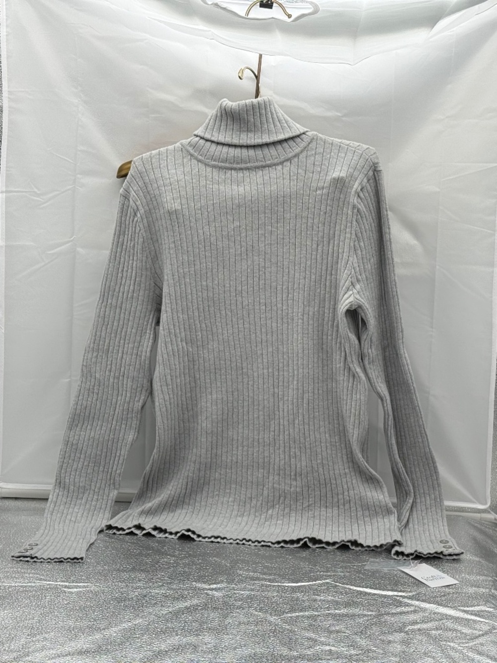 Croft and Barrow Grey Knit Turtle neck Sweater - Size Medium